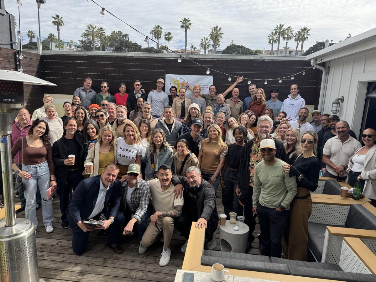 A large group of members on a rooftop